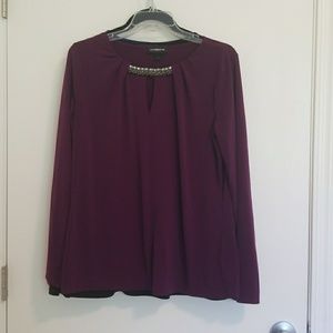 Liz Claiborne Career Top with Embellishment Size L